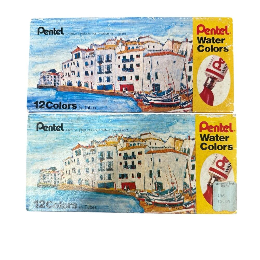 Vintage Pentel Water Colors 24 Tubes ARTIST PAINT Sealed New Old Stock Art 1990s